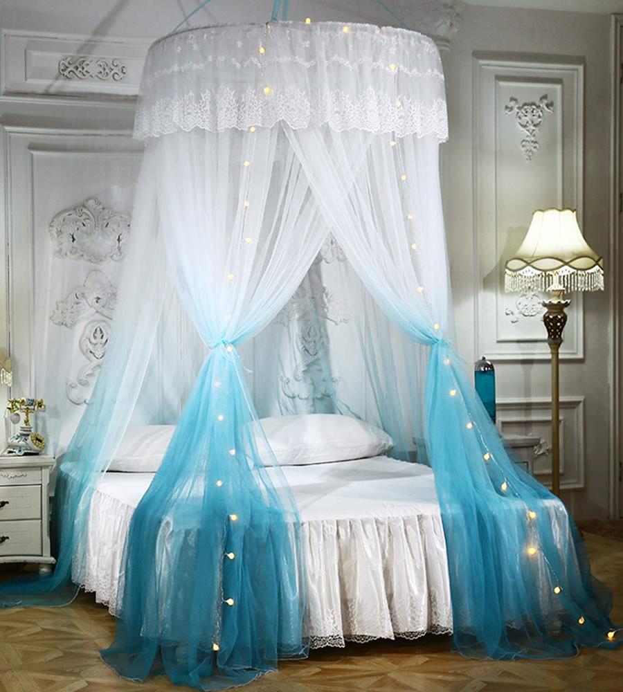 Bed Canopies Mengersi Princess Bed Canopy Romantic Round Dome Bed Curtains Mosquito Net for