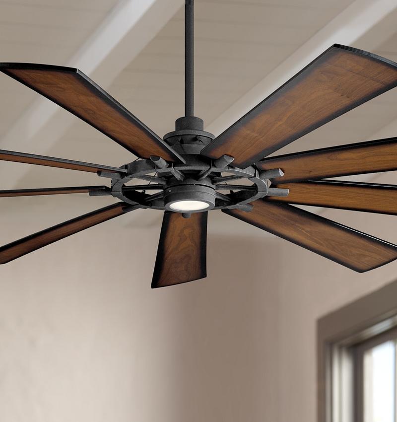 Ceiling Fans 85" Kichler Gentry XL Distressed Black LED Ceiling Fan