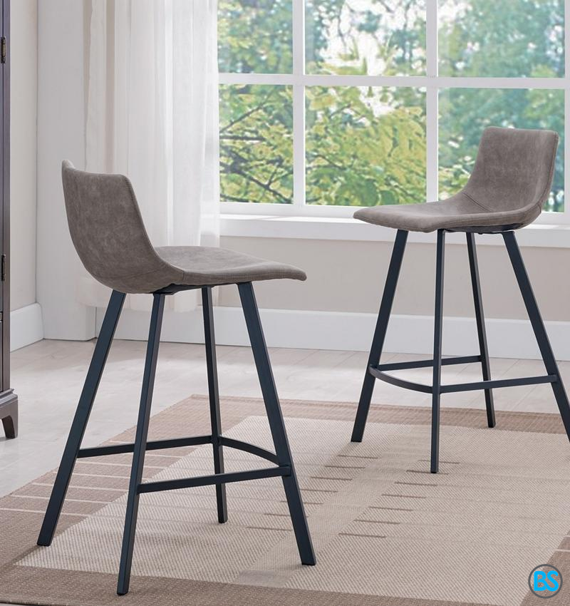 Seating | Leick Dapple 24 1/2" Gray Counter Stools Set of 2