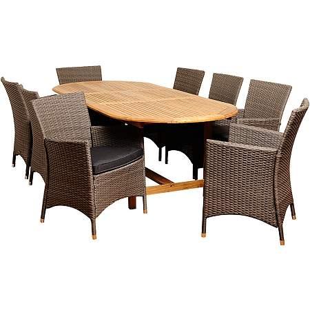 Tables | Masson Wicker 9-Piece Extendable Oval Patio Dining Set ...